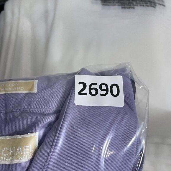 MICHAEL Michael Kors Men L‎ Purple Long Sleeve Button Down Dress Shirt - Picture 10 of 10